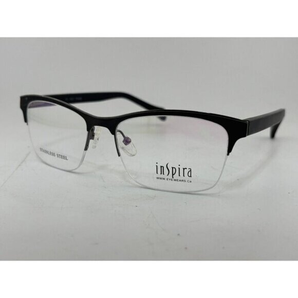 Inspira Other - INSPIRA EYEWEAR - S8233 54-18-140 C1 Black Half Rim Metal Eyeglass Frames